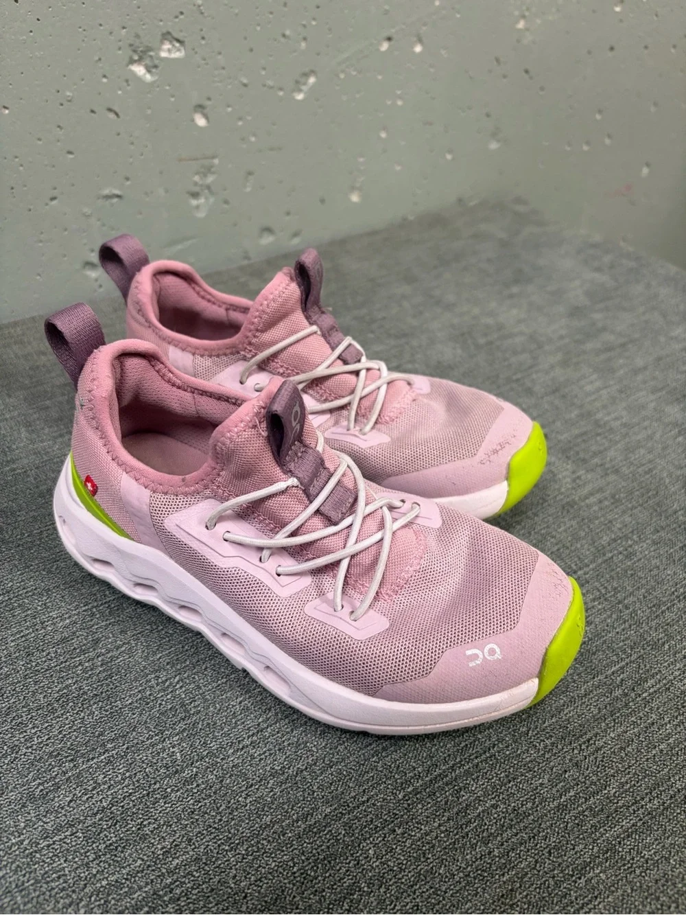 OnCloud Girl’s Pink with Lime Accent Athletic Sneakers